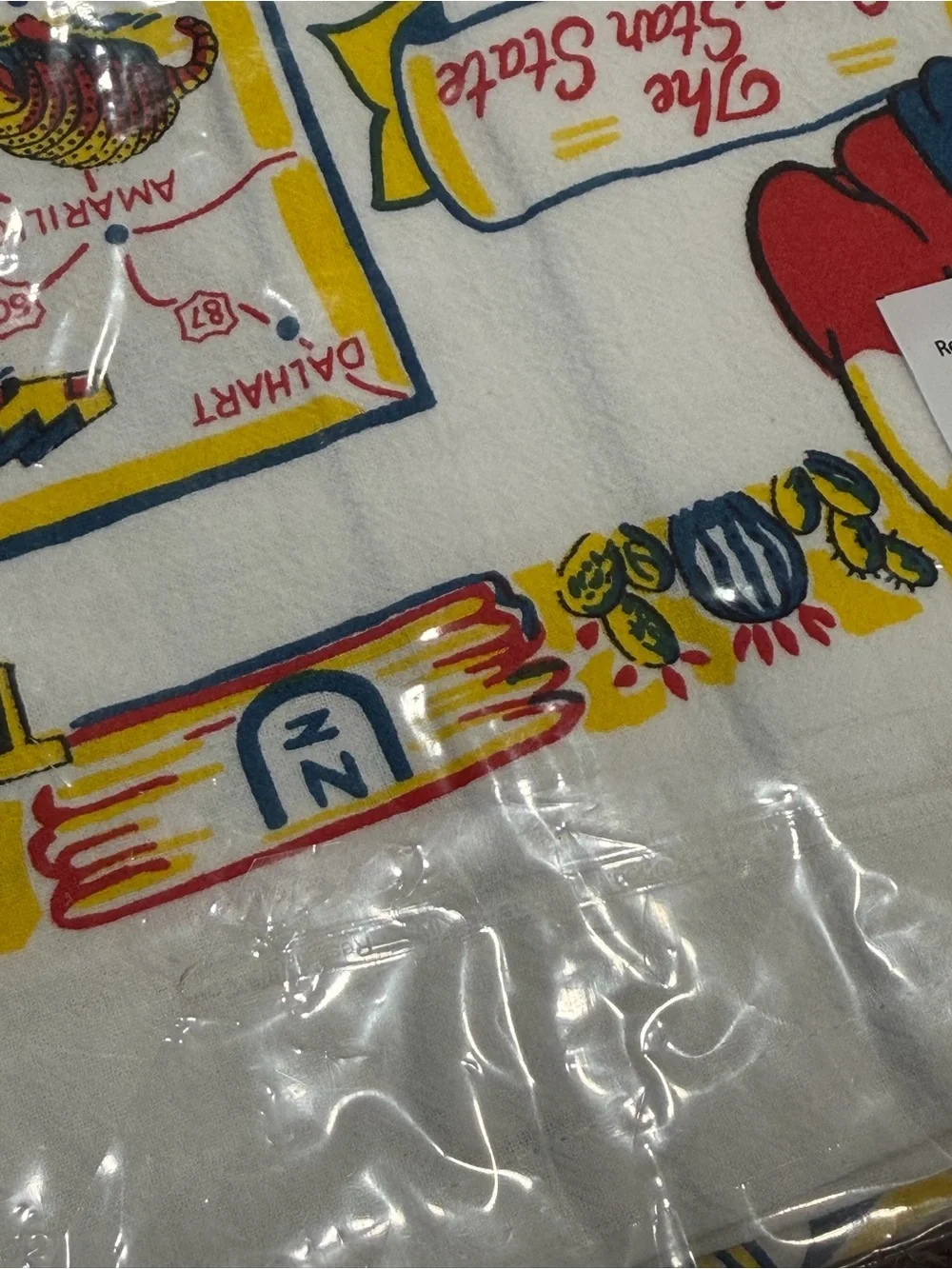 🆕NOS Red and White kitchen company flour sack Texas tea towel 22”x22” cotton